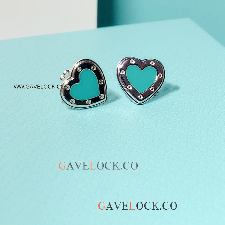 Tiff@ny & Co Enamel Heart Earrings